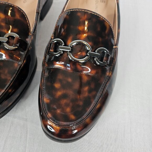 BANDOLINO Tortoise Shell Women's Loafer with Metallic Grey Buckle, Size 6M - Picture 11 of 14